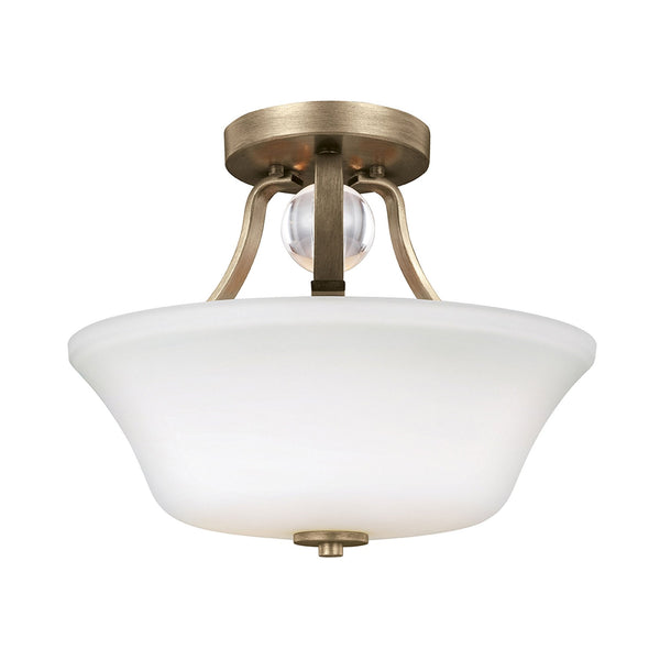 Evington 2 Light Semi-Flush in Sunset Gold