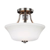 Evington 2 Light Semi-Flush in Satin Nickel