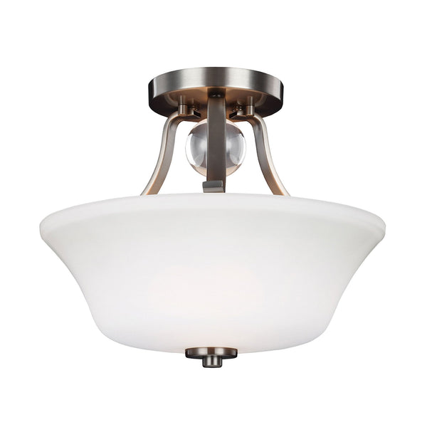 Evington 2 Light Semi-Flush in Satin Nickel