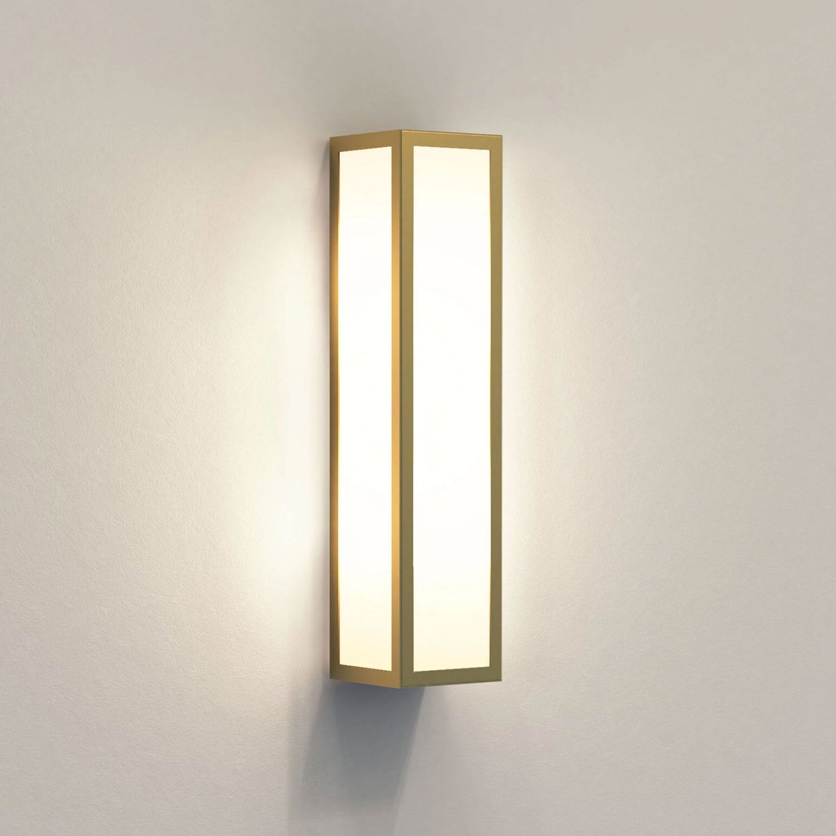 Salerno IP44 Exterior Wall Light in Natural Brass