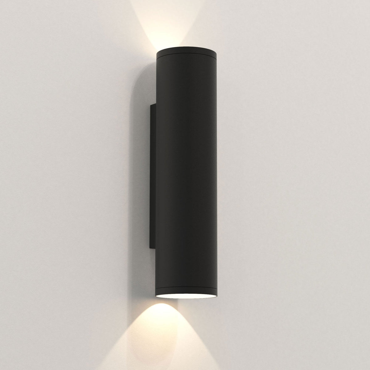 Ava 300 Twin Wall Light in Textured Black