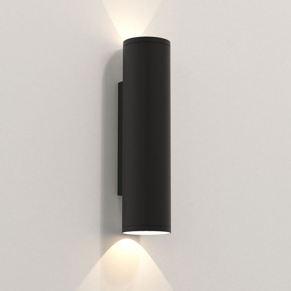 Ava 300 Twin Wall Light in Textured Black