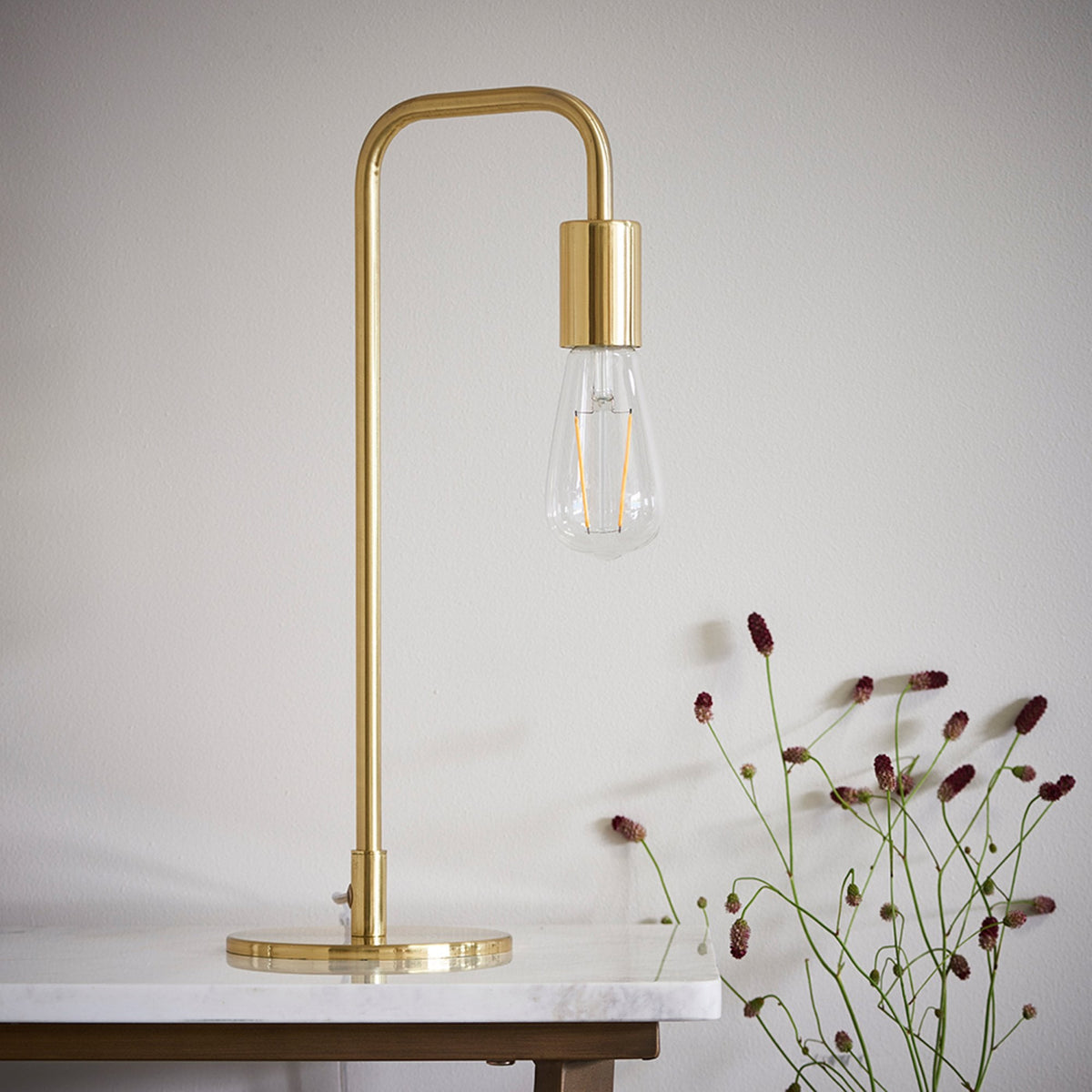Rubens Table Lamp In Brushed Brass