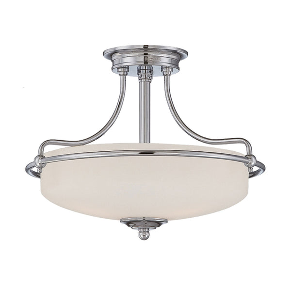Griffin Three Light Semi-Flush Light in Polished Chrome