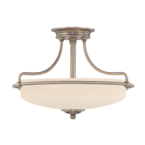Griffin Three Light Semi-Flush Light in Antique Nickel