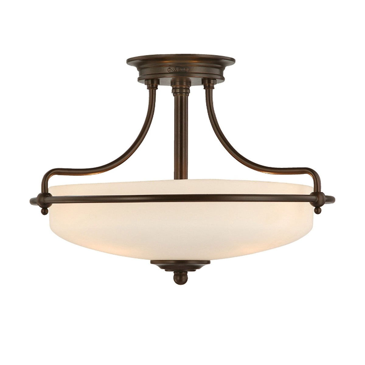 Quoizel Griffin Three Light Semi-Flush Light in Palladian Bronze | Dusk ...