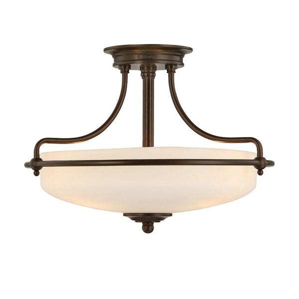 Griffin Three Light Semi-Flush Light in Palladian Bronze