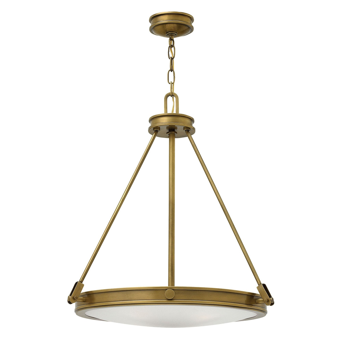Collier Pendant in Heritage Brass with Opal Glass Diffuser