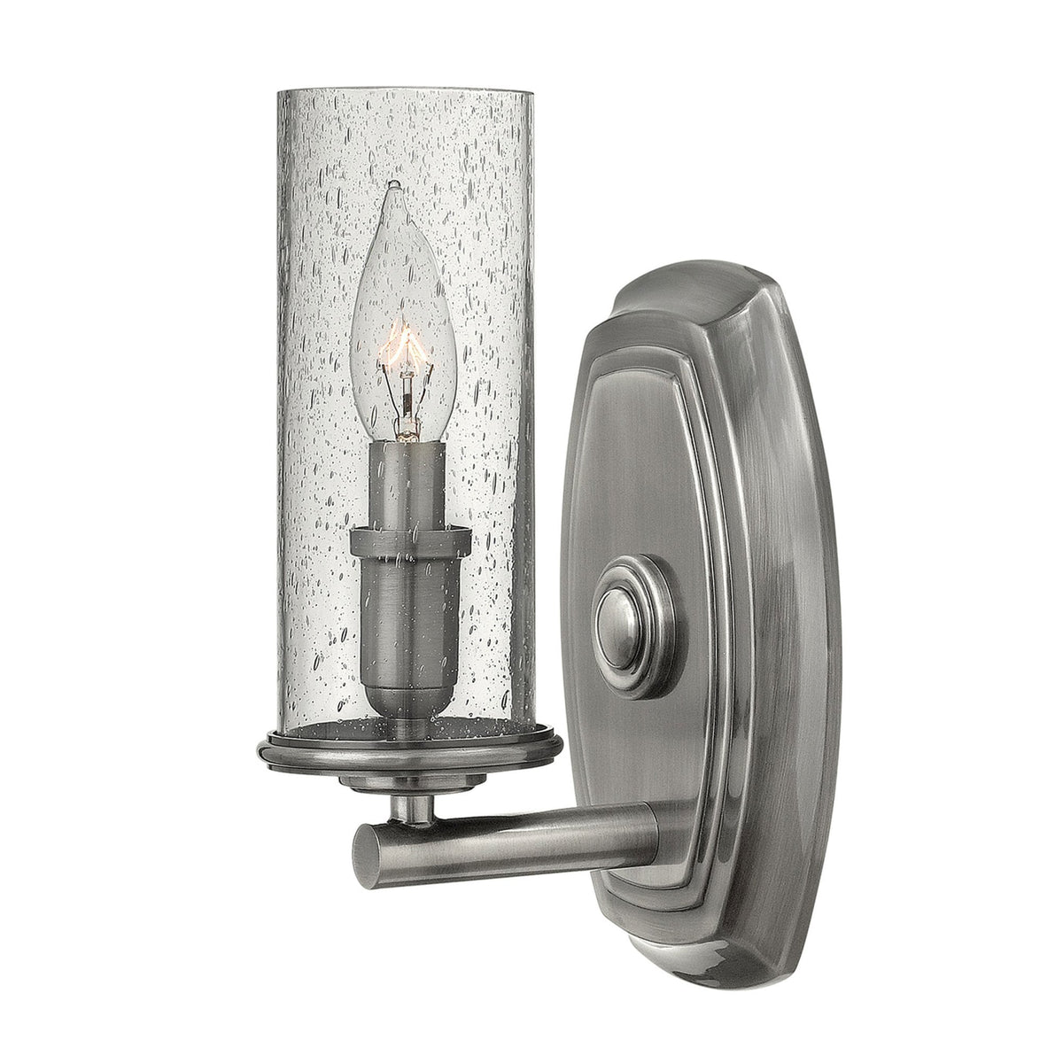 Dakota Single Light Wall Light in Polished Antique Nickel