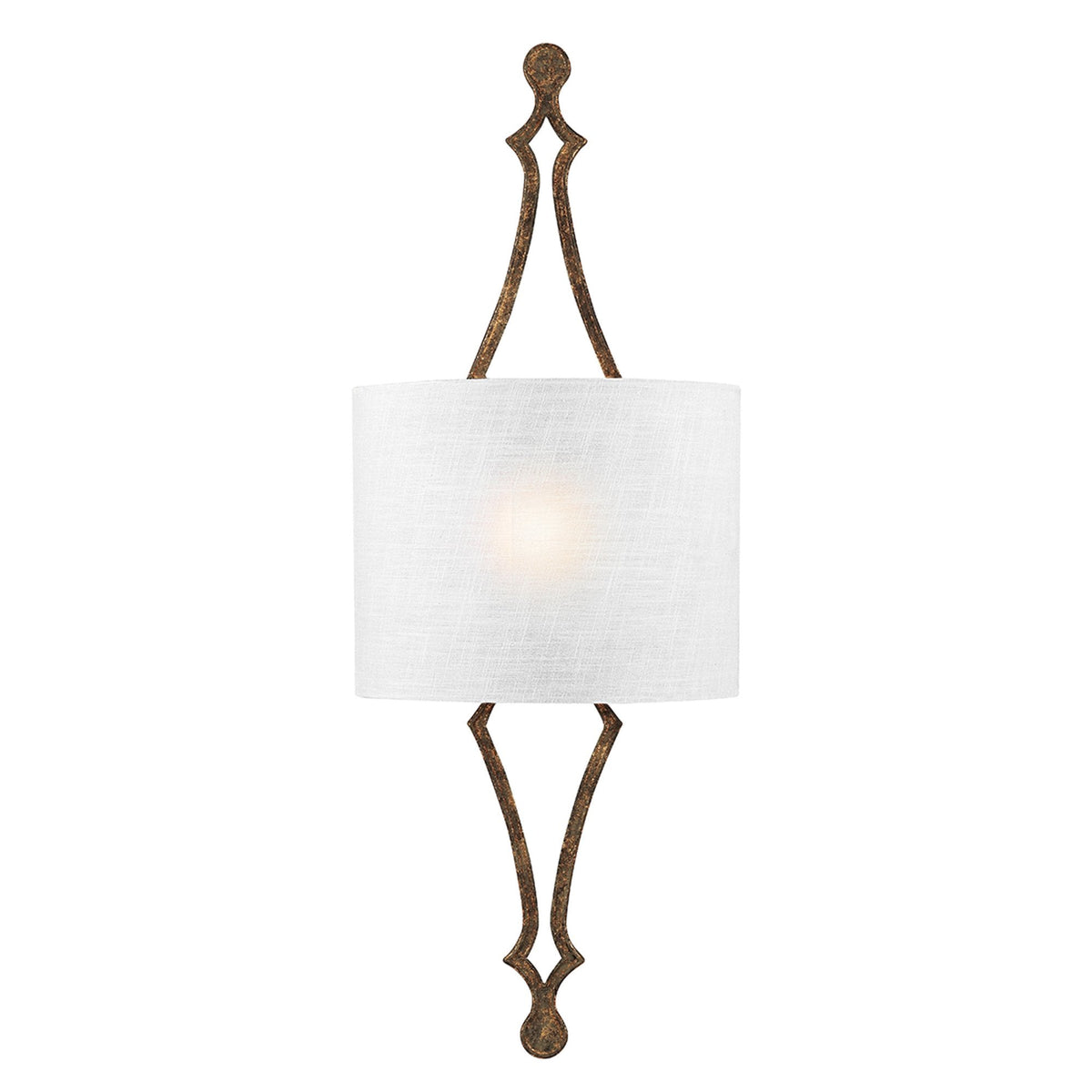 Tilling Single Light Wall Light in Distressed Gold Leaf