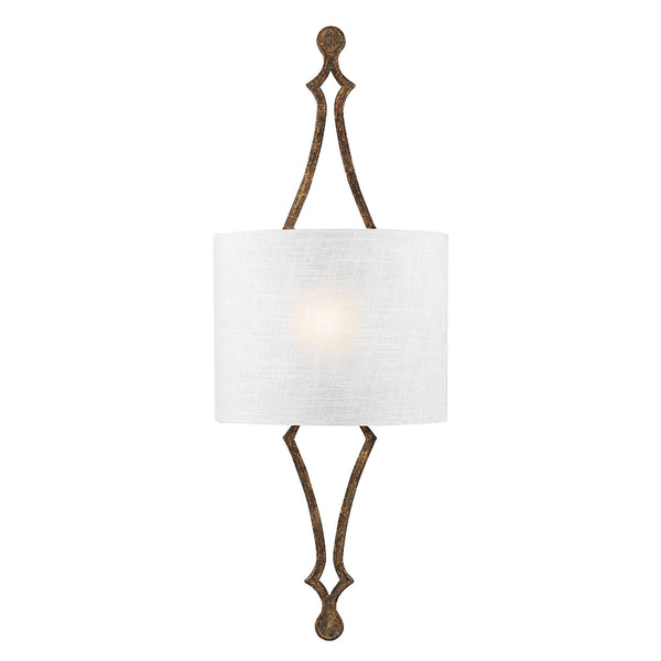 Tilling Single Light Wall Light in Distressed Gold Leaf