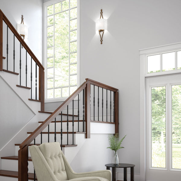 Tilling Single Light Wall Light in Distressed Gold Leaf