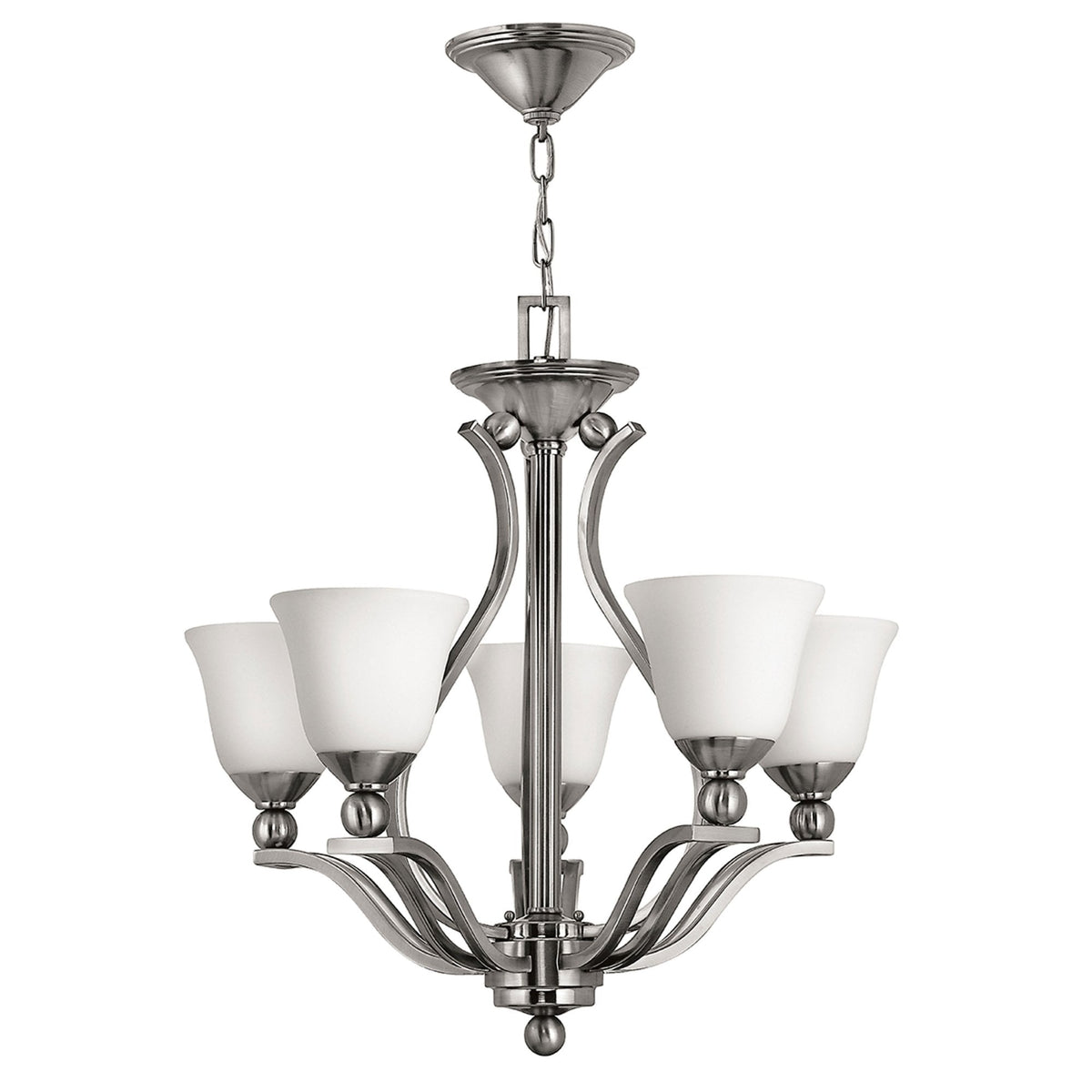 Bolla Five Light Chandelier in Brushed Nickel