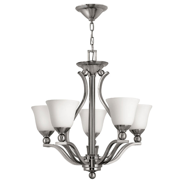 Bolla Five Light Chandelier in Brushed Nickel