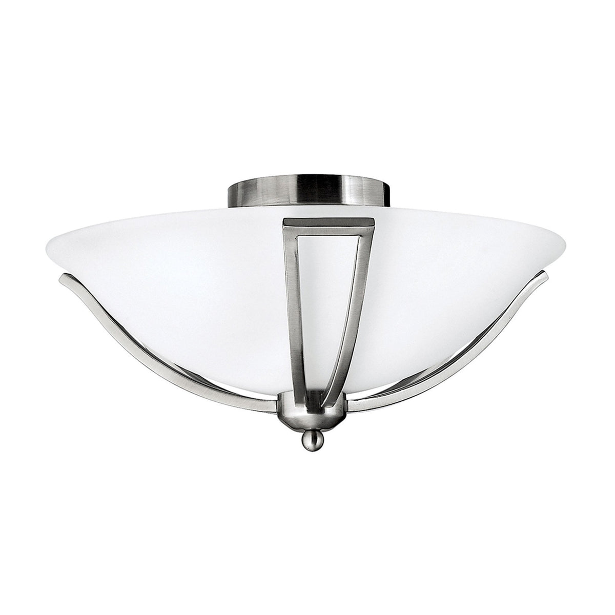 Bolla Flush Fitting Ceiling Light in Brushed Nickel