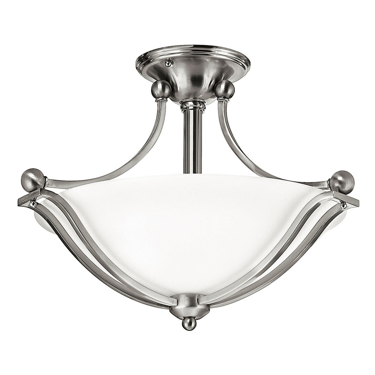 Bolla Semi-Flush Ceiling Light in Brushed Nickel