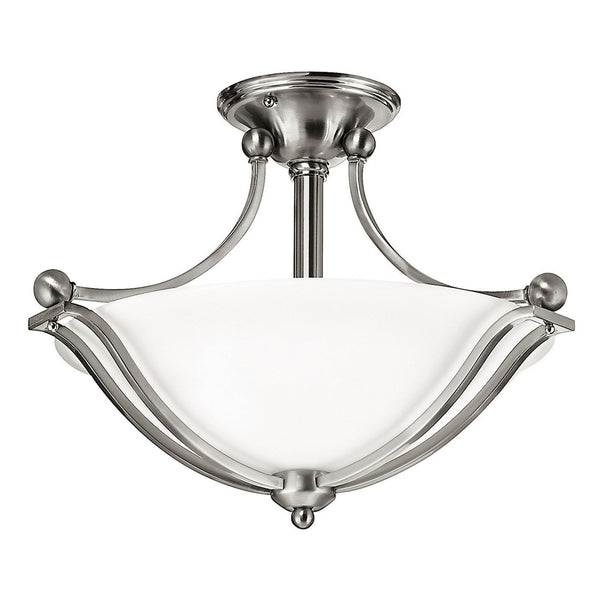 Bolla Semi-Flush Ceiling Light in Brushed Nickel