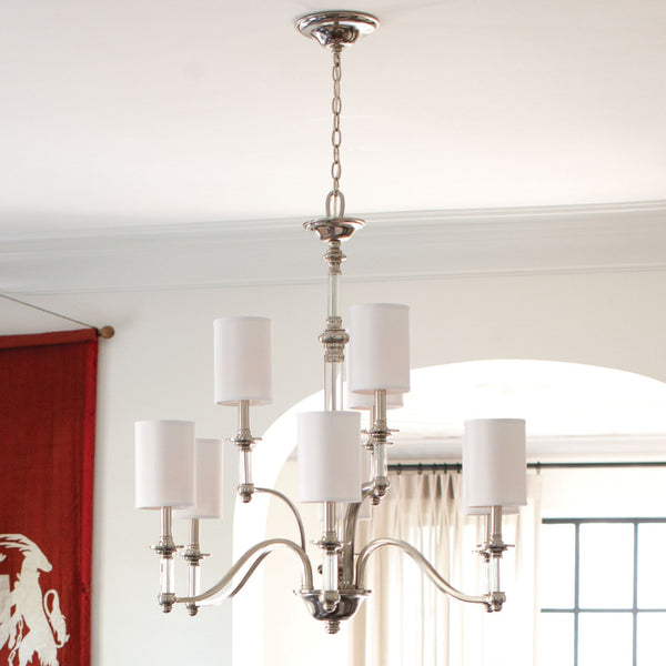 Sussex Nine Light Chandelier in Brushed Nickel