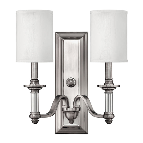 Sussex Twin Wall Light in Brushed Nickel