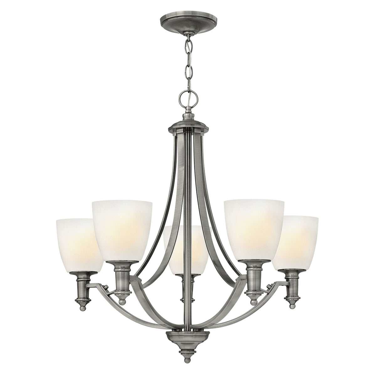 Truman Five Light Chandelier in Antique Nickel