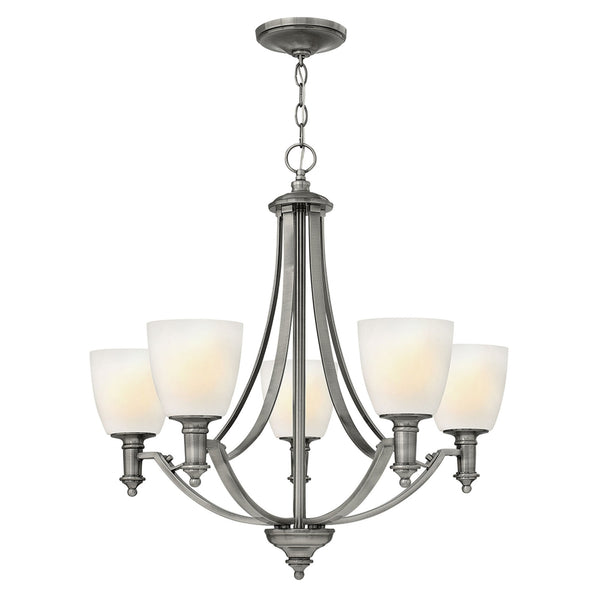 Truman Five Light Chandelier in Antique Nickel