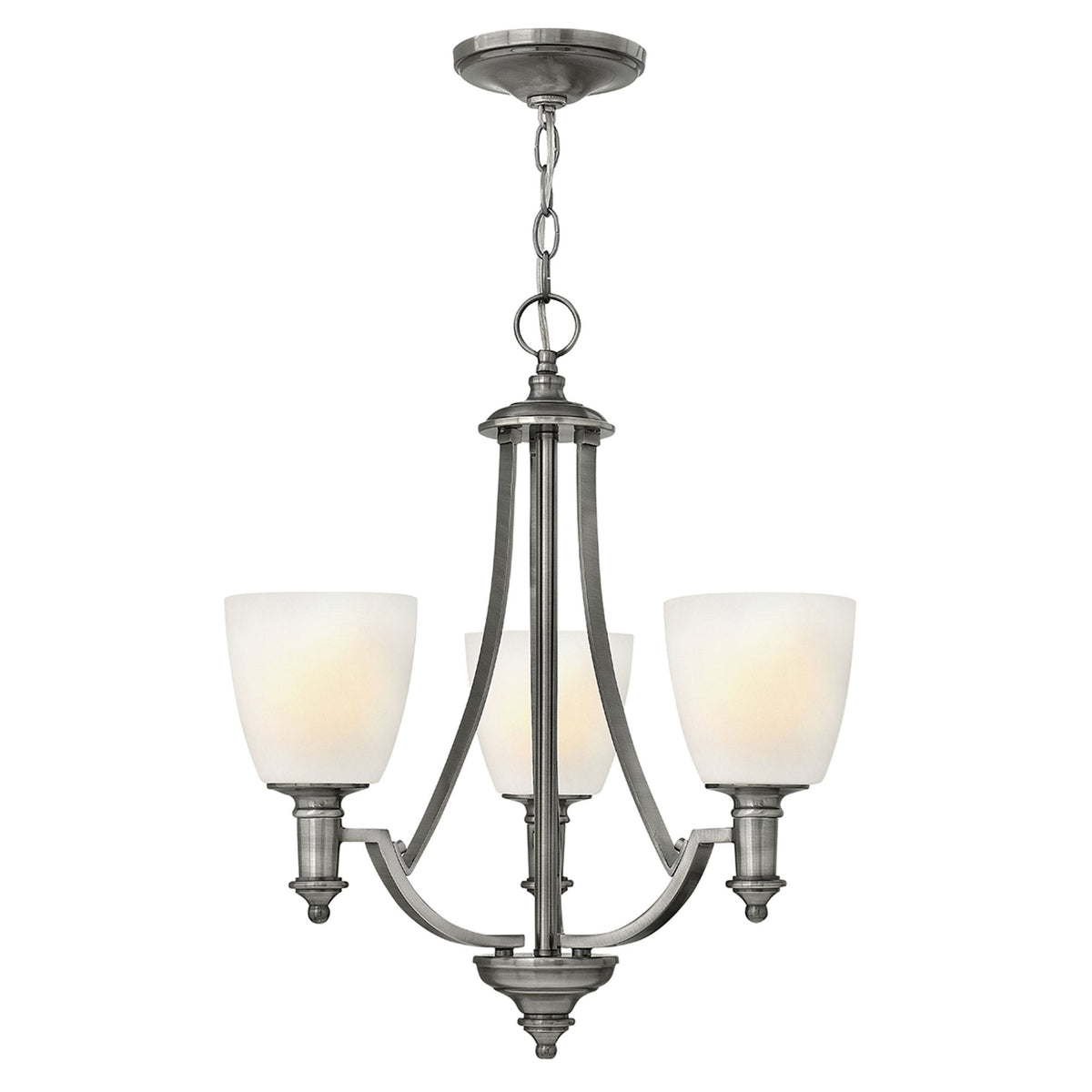 Truman Three Light Chandelier in Antique Nickel
