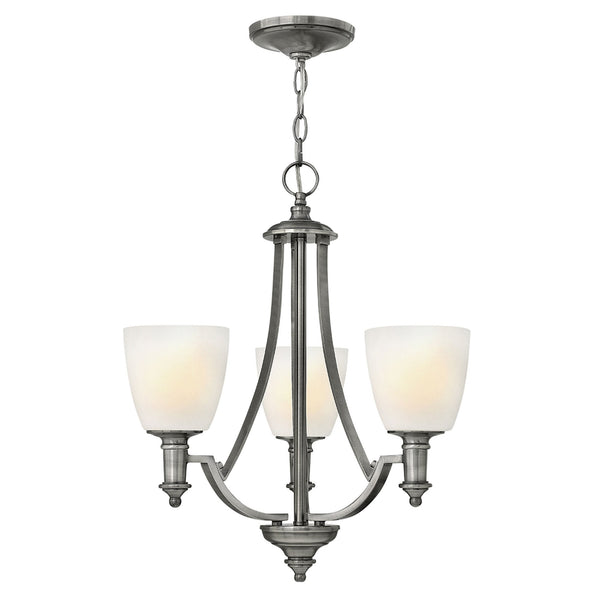 Truman Three Light Chandelier in Antique Nickel