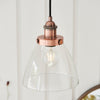 Hansen Single Pendant in Copper with Clear Glass Shade