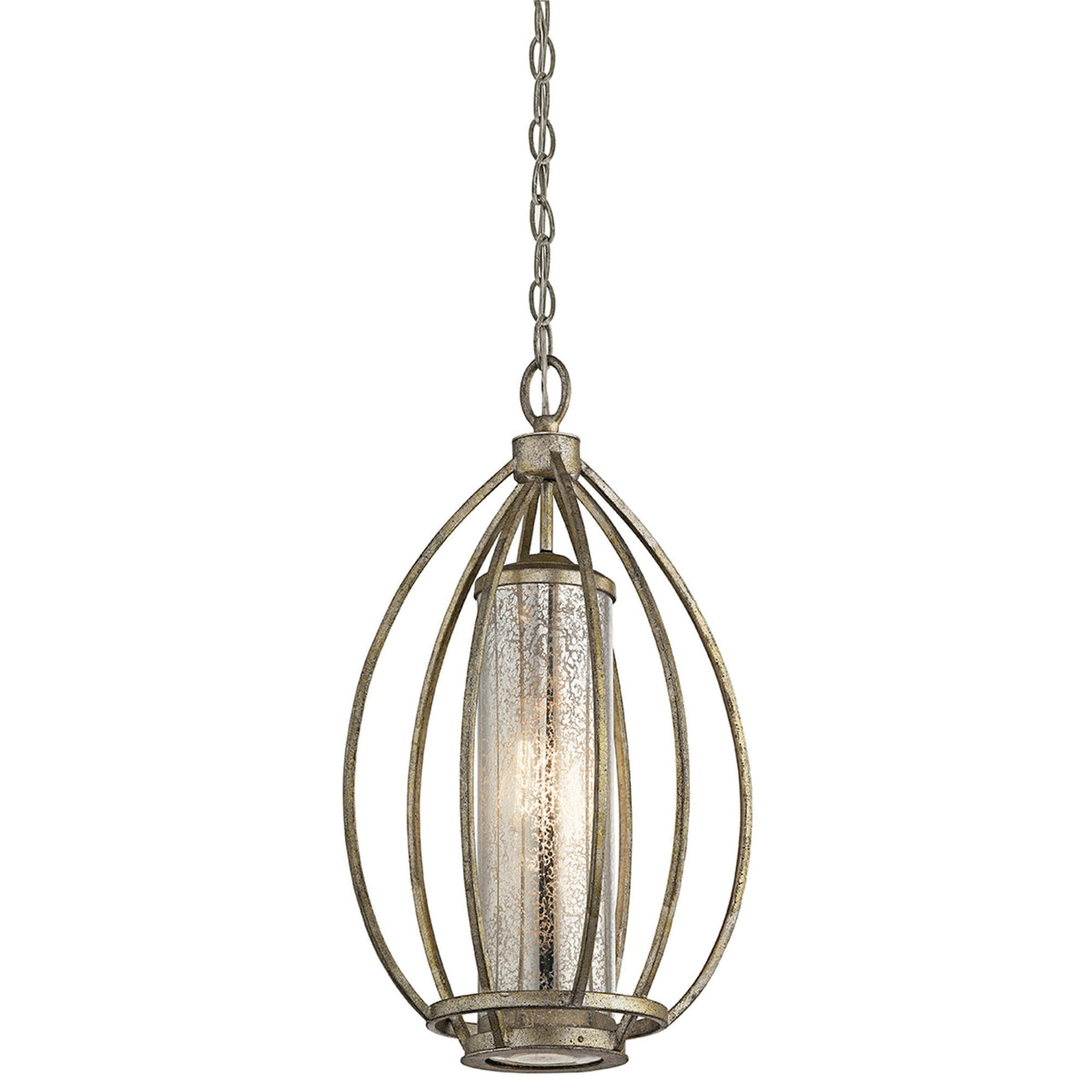 Rosalie Single Pendant Light in Sterling Gold