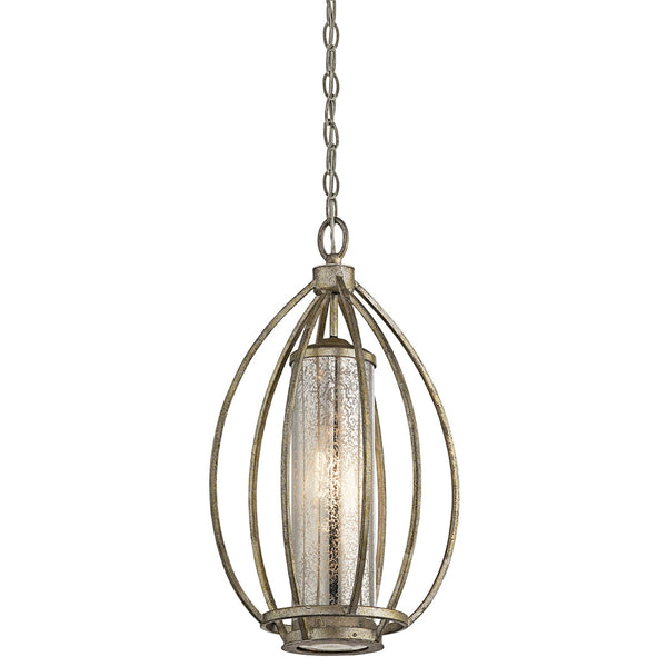 Rosalie Single Pendant Light in Sterling Gold