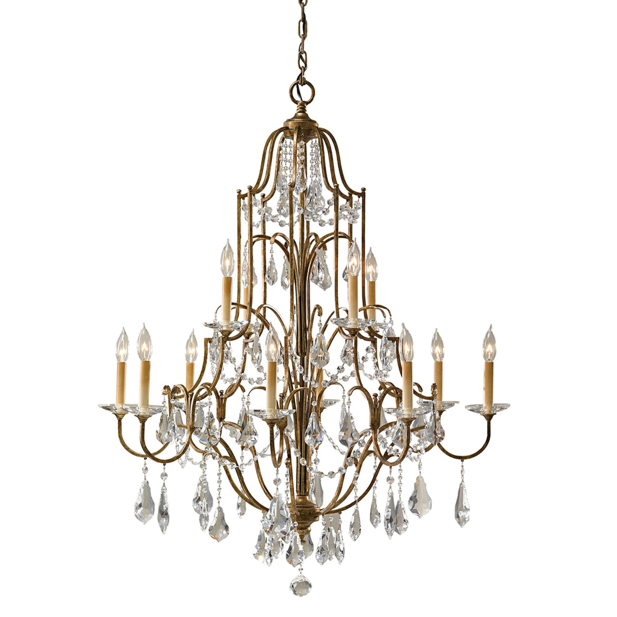 Valentina Twelve Light Multi-Tier Chandelier in Oxidized Bronze