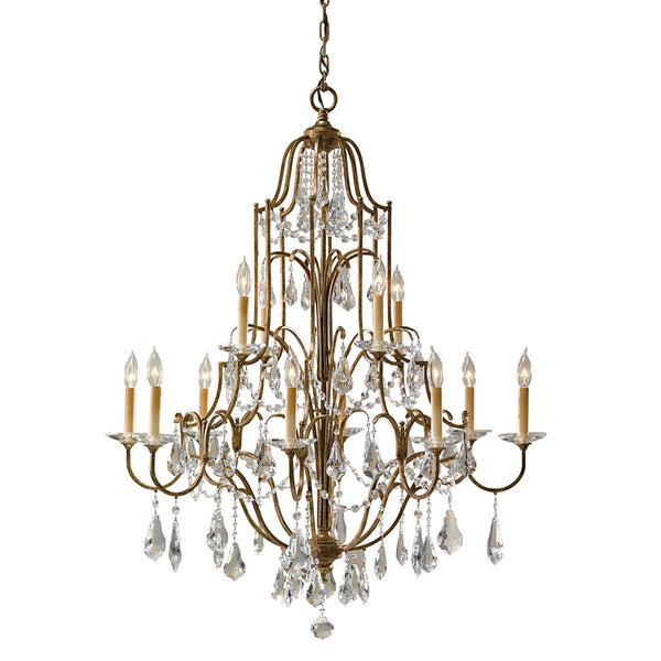 Valentina Twelve Light Multi-Tier Chandelier in Oxidized Bronze
