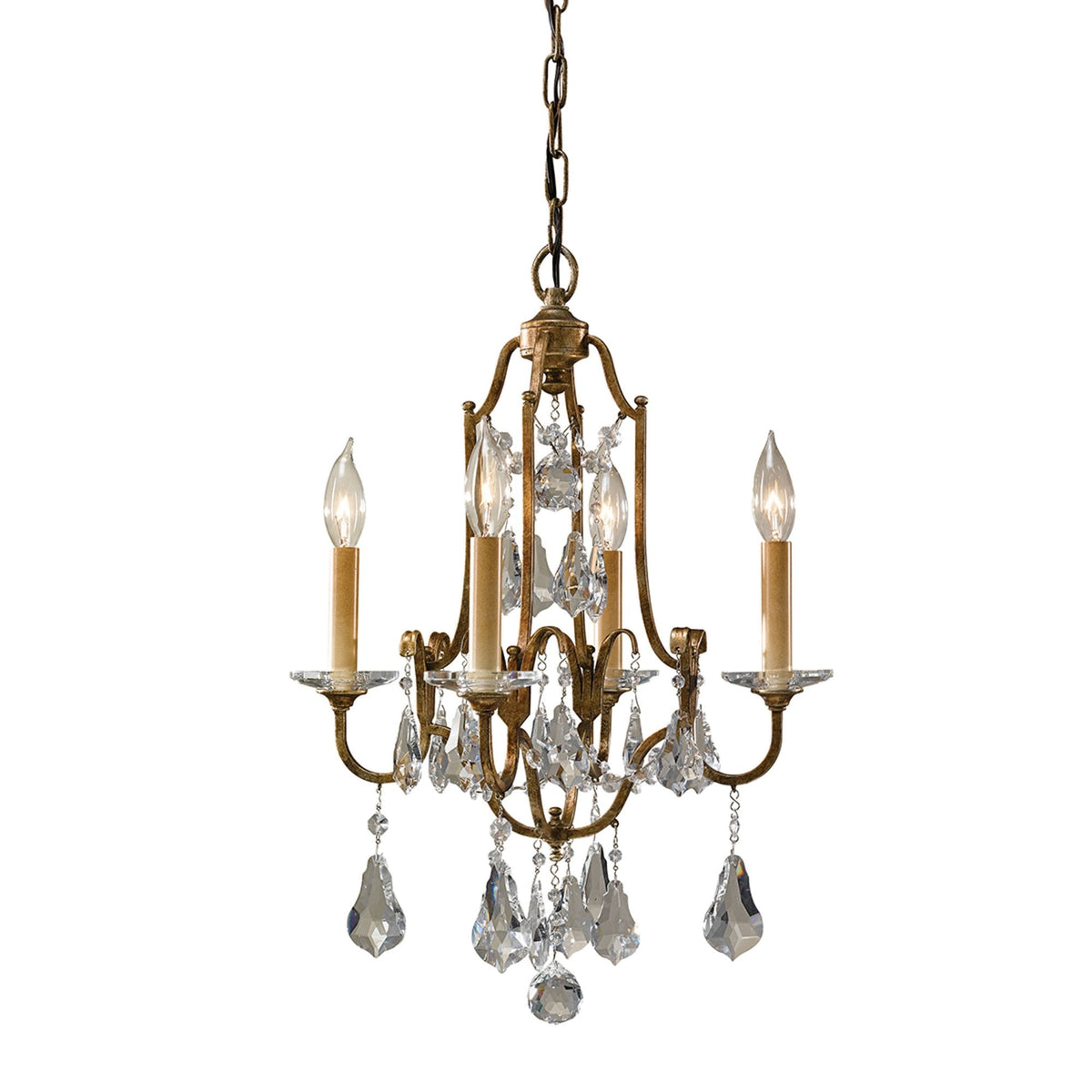 Valentina Four Light Dual Mount Chandelier in Oxidized Bronze