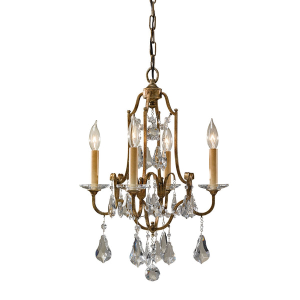Valentina Four Light Dual Mount Chandelier in Oxidized Bronze