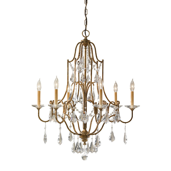 Valentina Six Light Chandelier in Oxidized Bronze