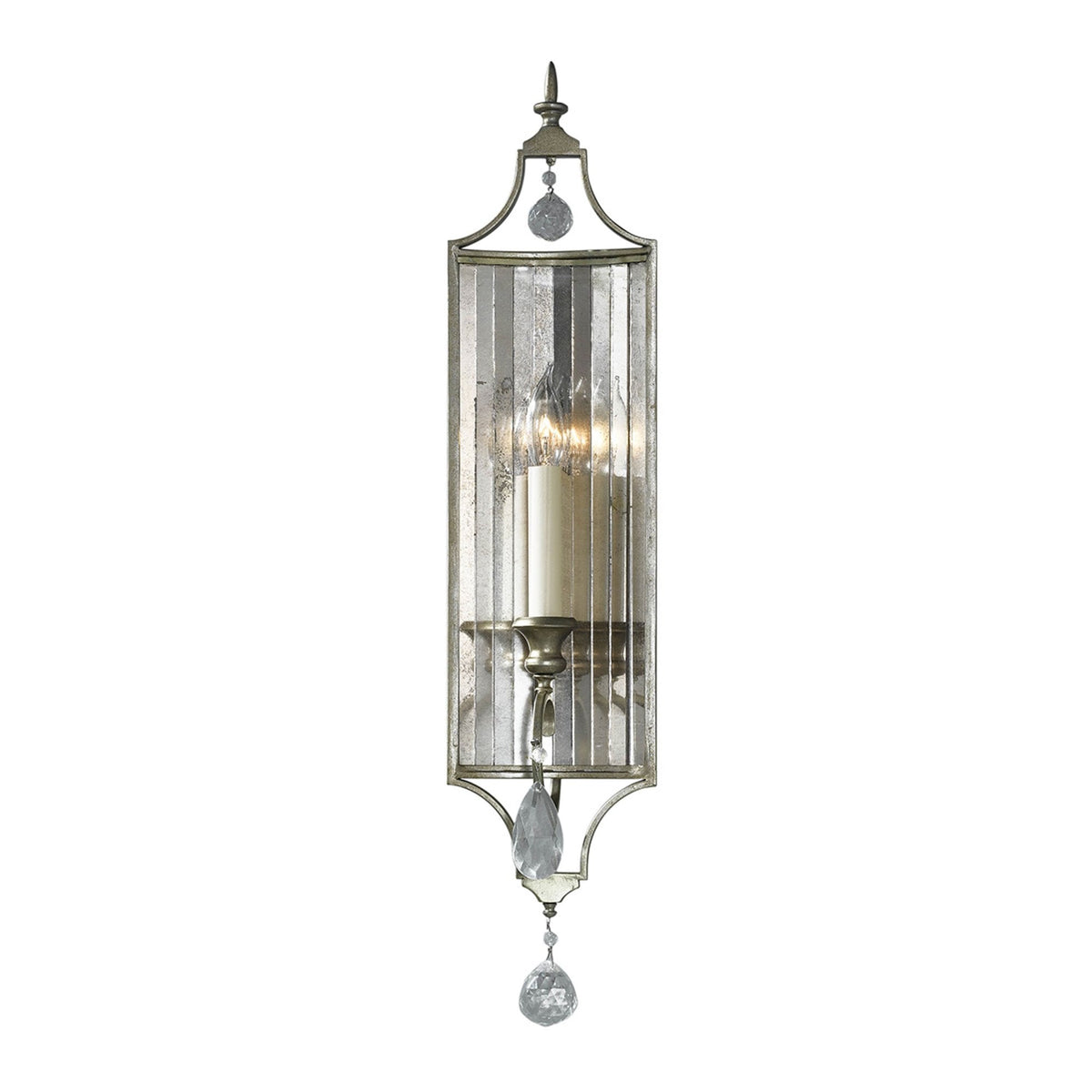 Gianna Single Lamp Wall Light with Aged Mirrored Glass