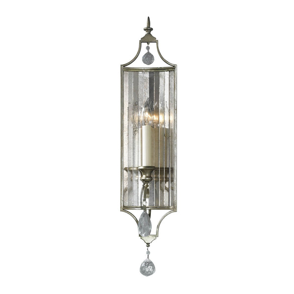 Gianna Single Lamp Wall Light with Aged Mirrored Glass