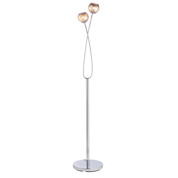 Aerith Twin Light Floor Lamp In Chrome