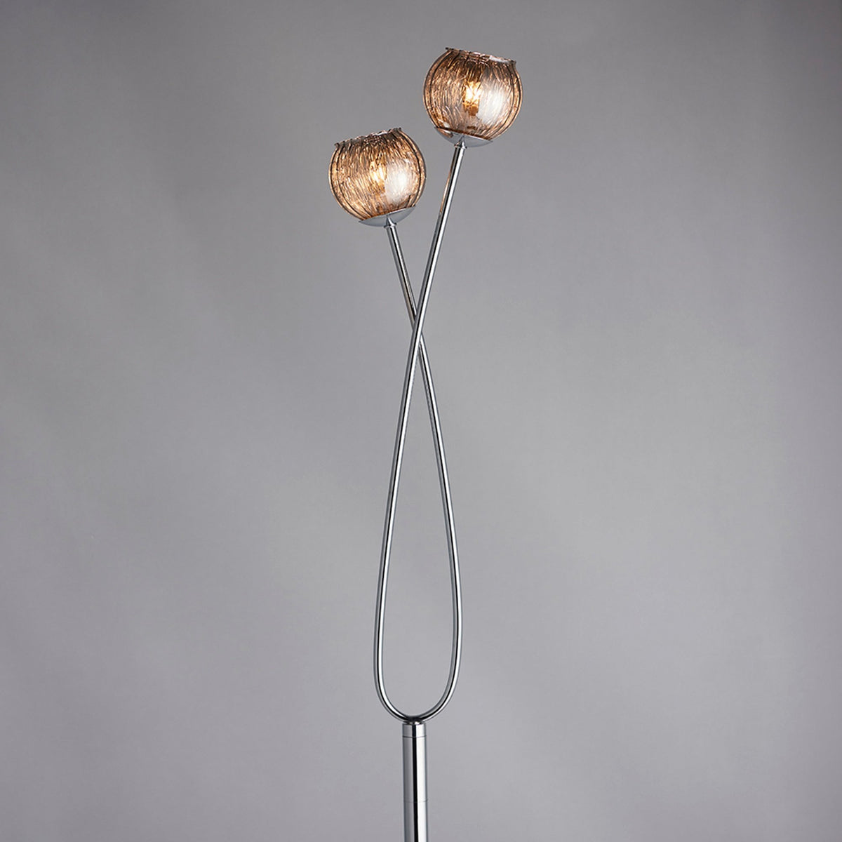 Aerith Twin Light Floor Lamp In Chrome