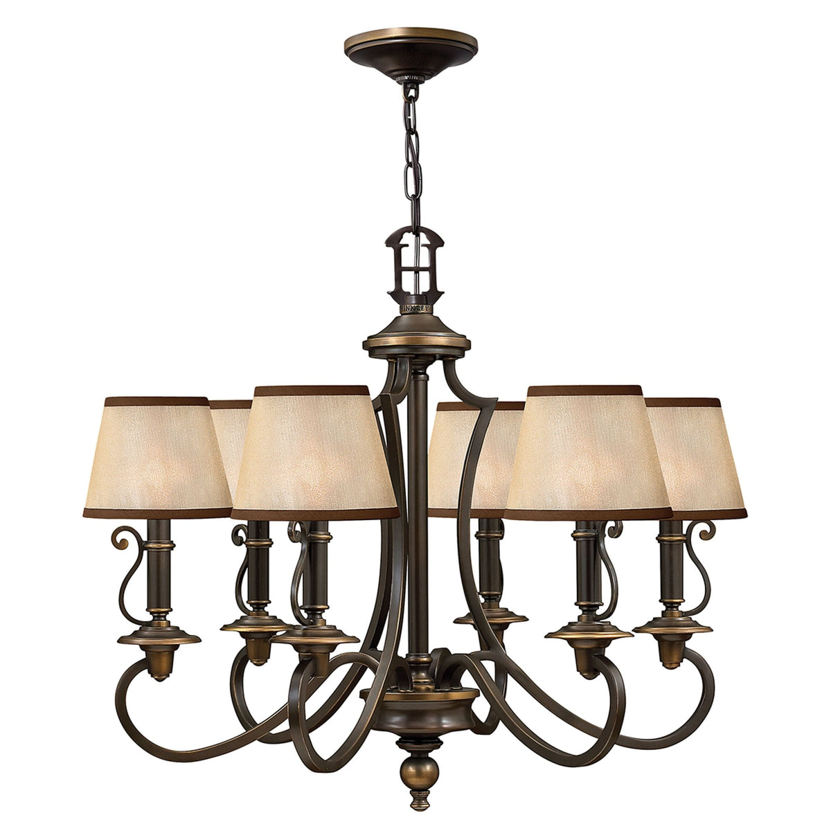 Plymouth Six Light Chandelier in Old Bronze