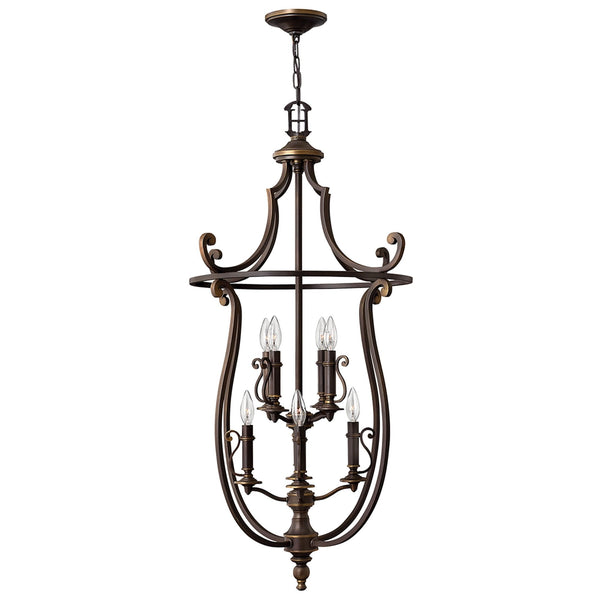 Plymouth Eight Light Pendant Chandelier in Old Bronze