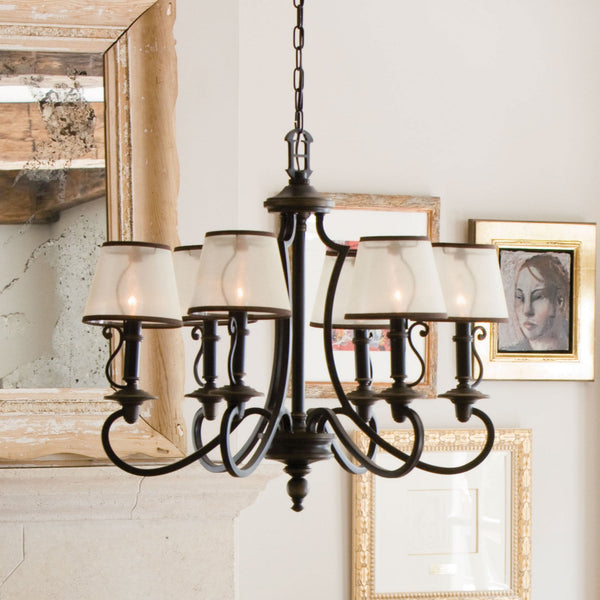 Plymouth Six Light Chandelier in Old Bronze