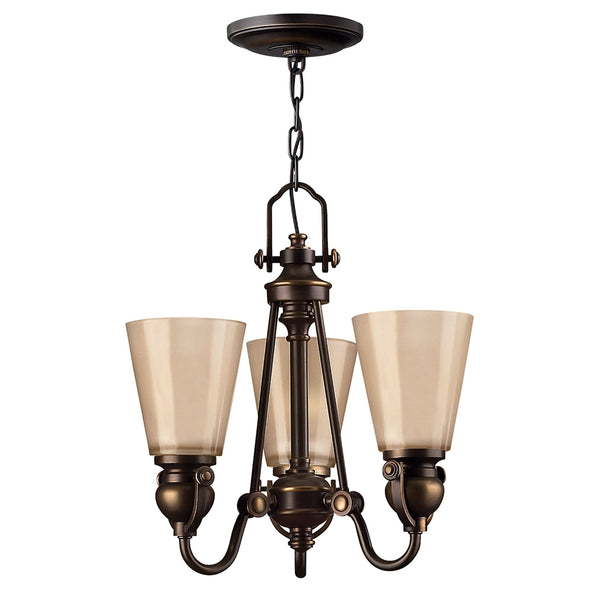 Mayflower Three Light Chandelier in Olde Bronze