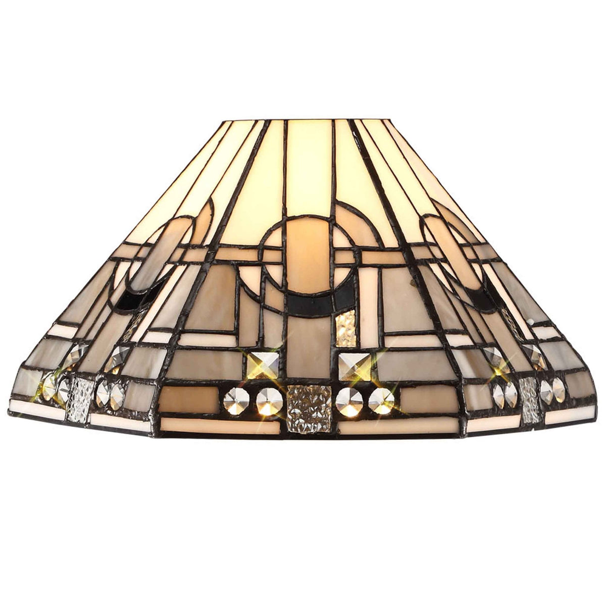 Jacobstowe Tiffany 300mm Shade Only in White Grey Black Clear Crystal