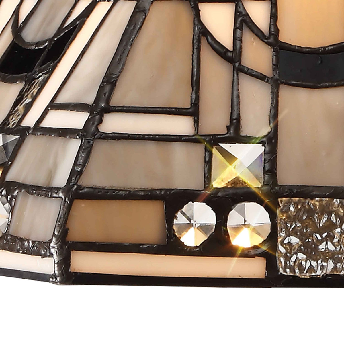 Jacobstowe Tiffany 300mm Shade Only in White Grey Black Clear Crystal