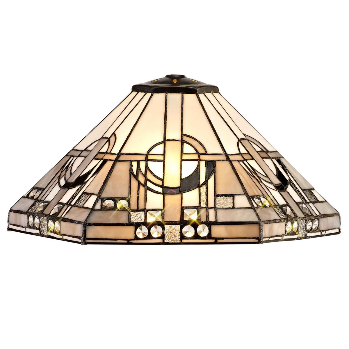 Jacobstowe Tiffany 400mm Shade Only in White Grey Black Clear Crystal