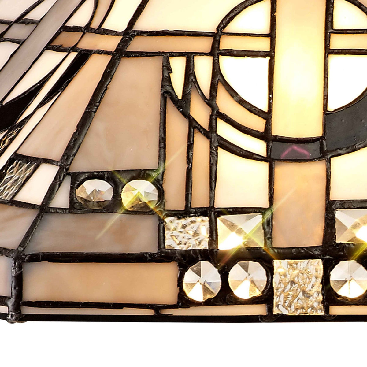 Jacobstowe Tiffany 400mm Shade Only in White Grey Black Clear Crystal
