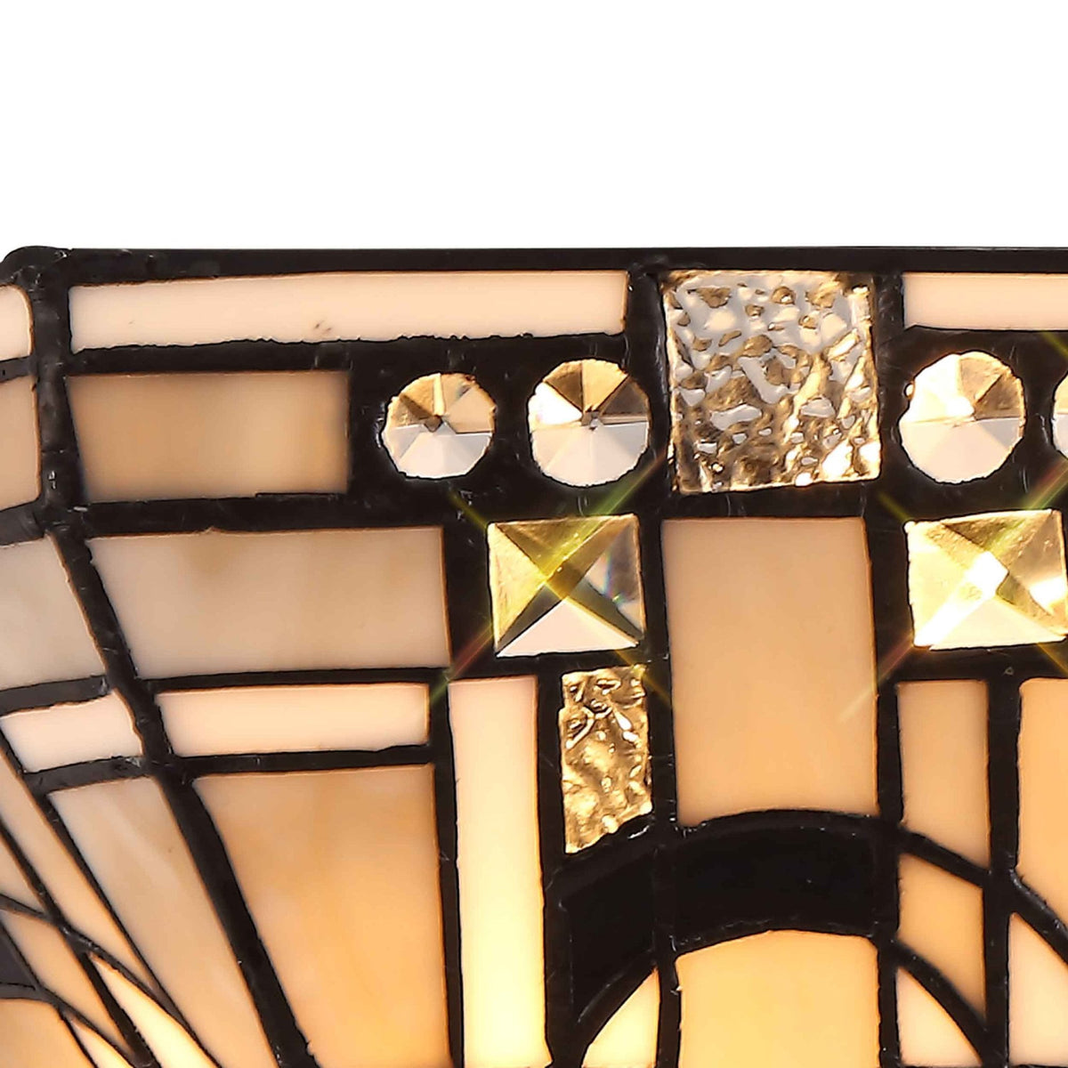 Jacobstowe Tiffany E14 Wall Light in White Grey Black Clear Crystal