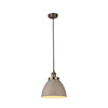 Franklin Small Taupe and Brass Pendant Light