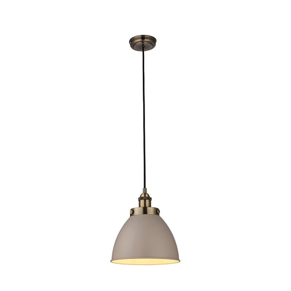 Franklin Small Taupe and Brass Pendant Light